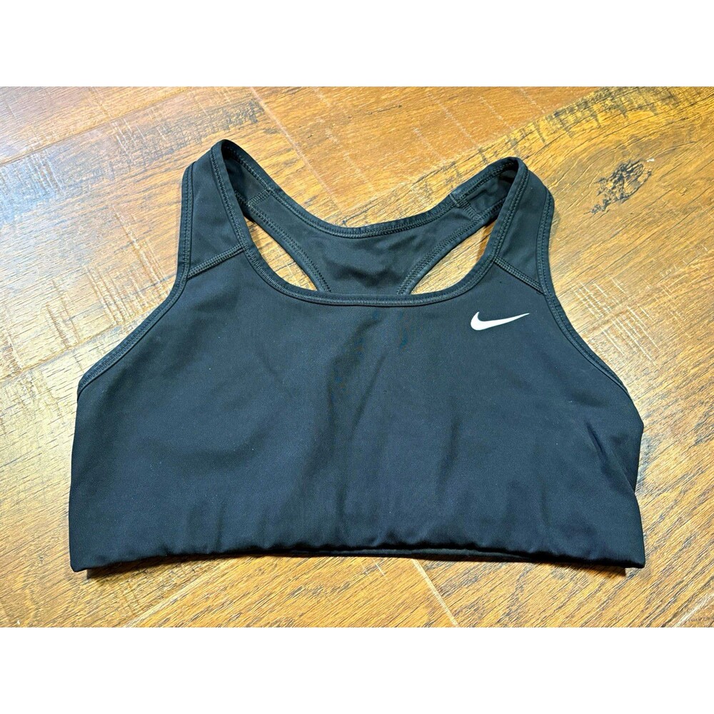 Nike Dri-FIT Women’s Size S Black SPORTS BRA Racerback Wireless Unpadded Logo
